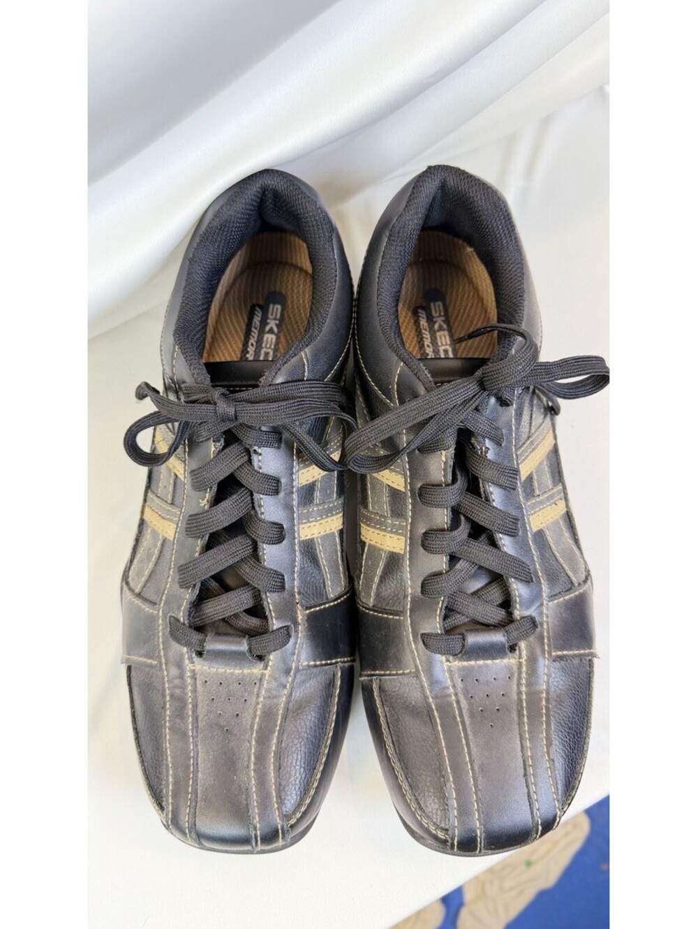 Skechers Citywalk Malton Shoes 64455 Size 10.5 Black Leather Oxford Sneaker - Picture 2 of 13